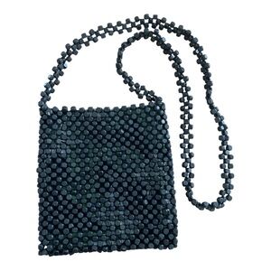 Black Beaded Crossbody Bag
